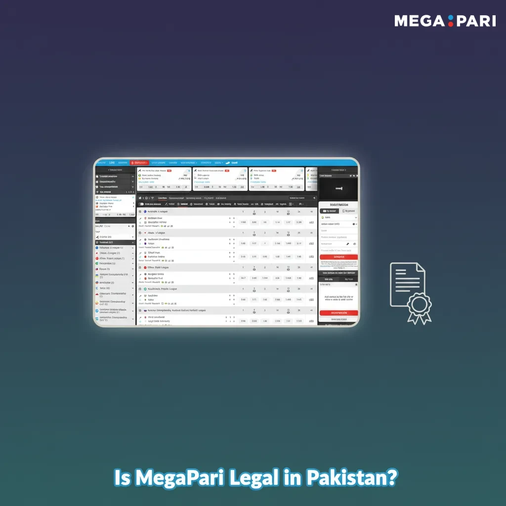 MegaPari legality in Pakistan; Curaçao eGaming licence shown in footer; verify local laws before betting.