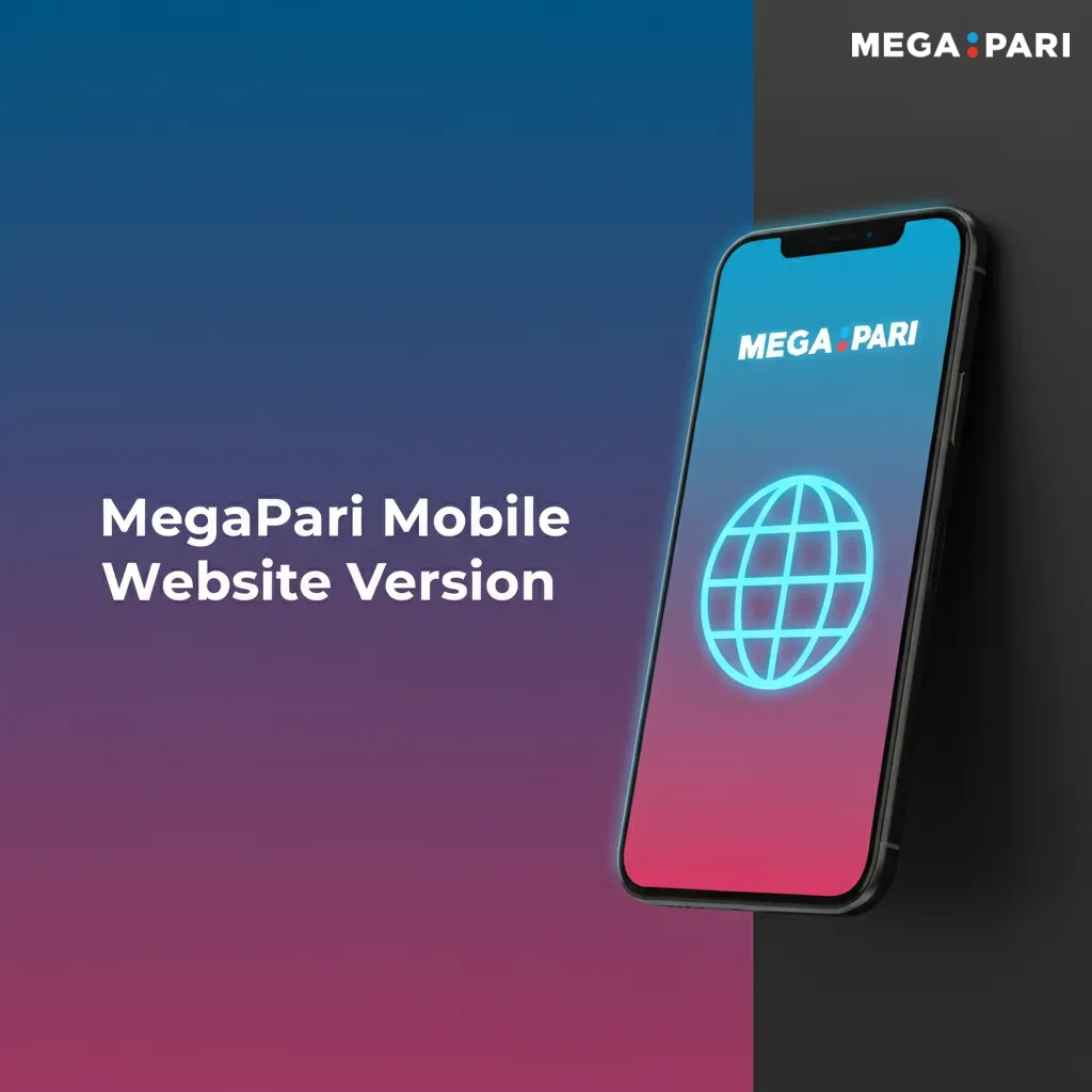 Smartphone showing MegaPari mobile site with live odds, casino, cash out, and payments; browser access, no app download.