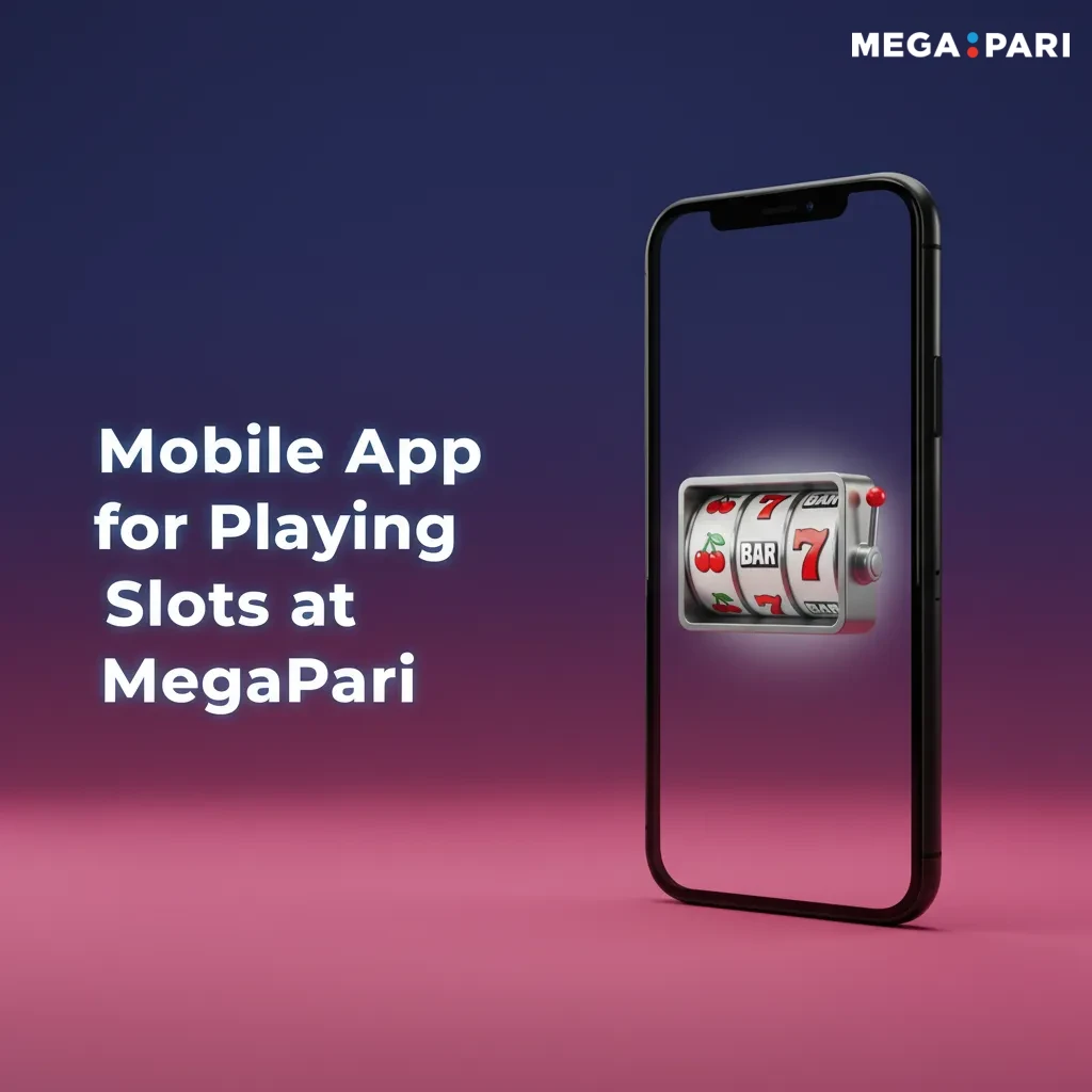 Phone displaying MegaPari slots app with Casino menu, Spin button, bet controls, and balance for mobile play.